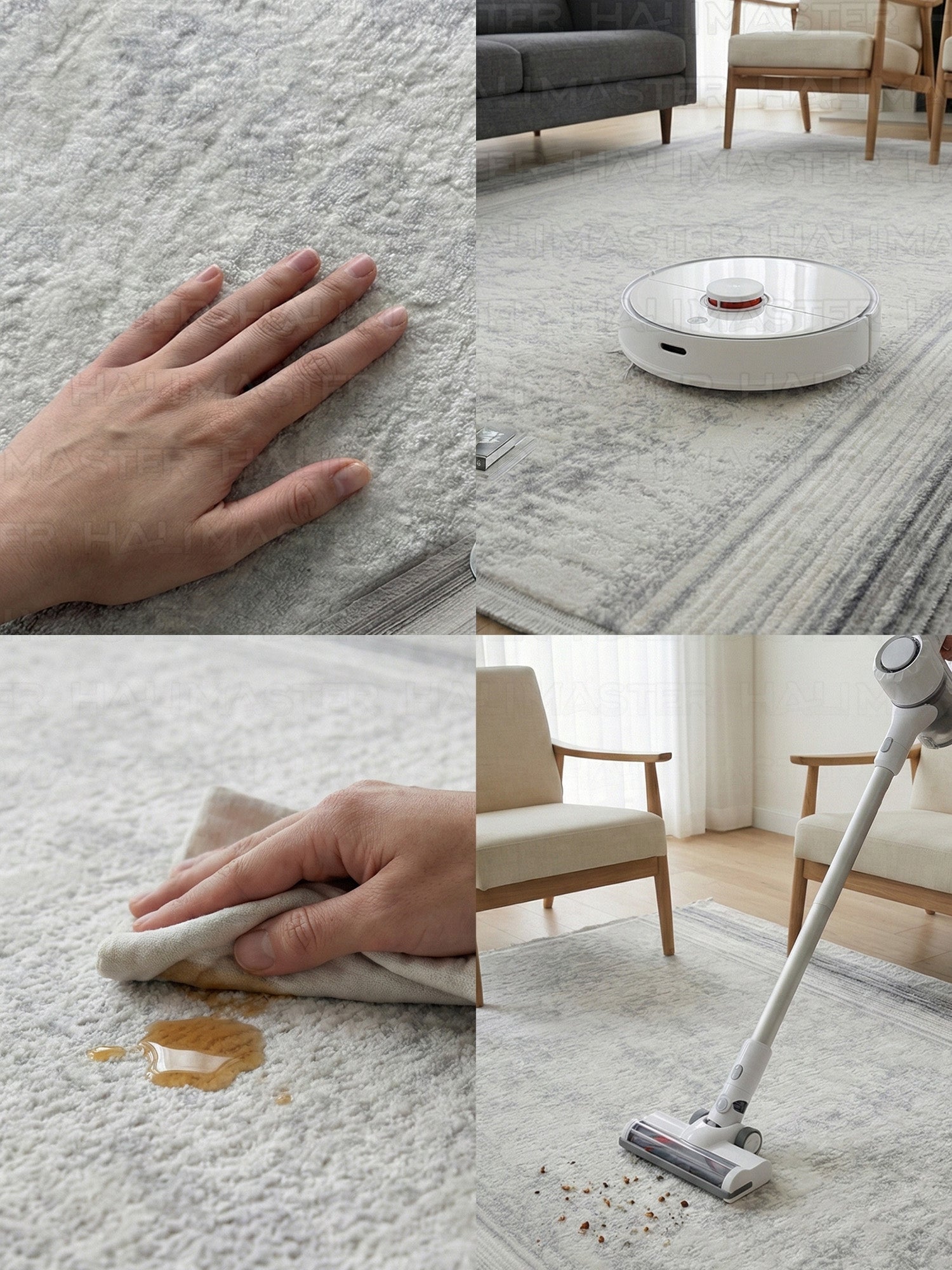 Kumru Minimalist Çizgili Bordürlü Eskitme Görünümlü Gri Kesme Halı