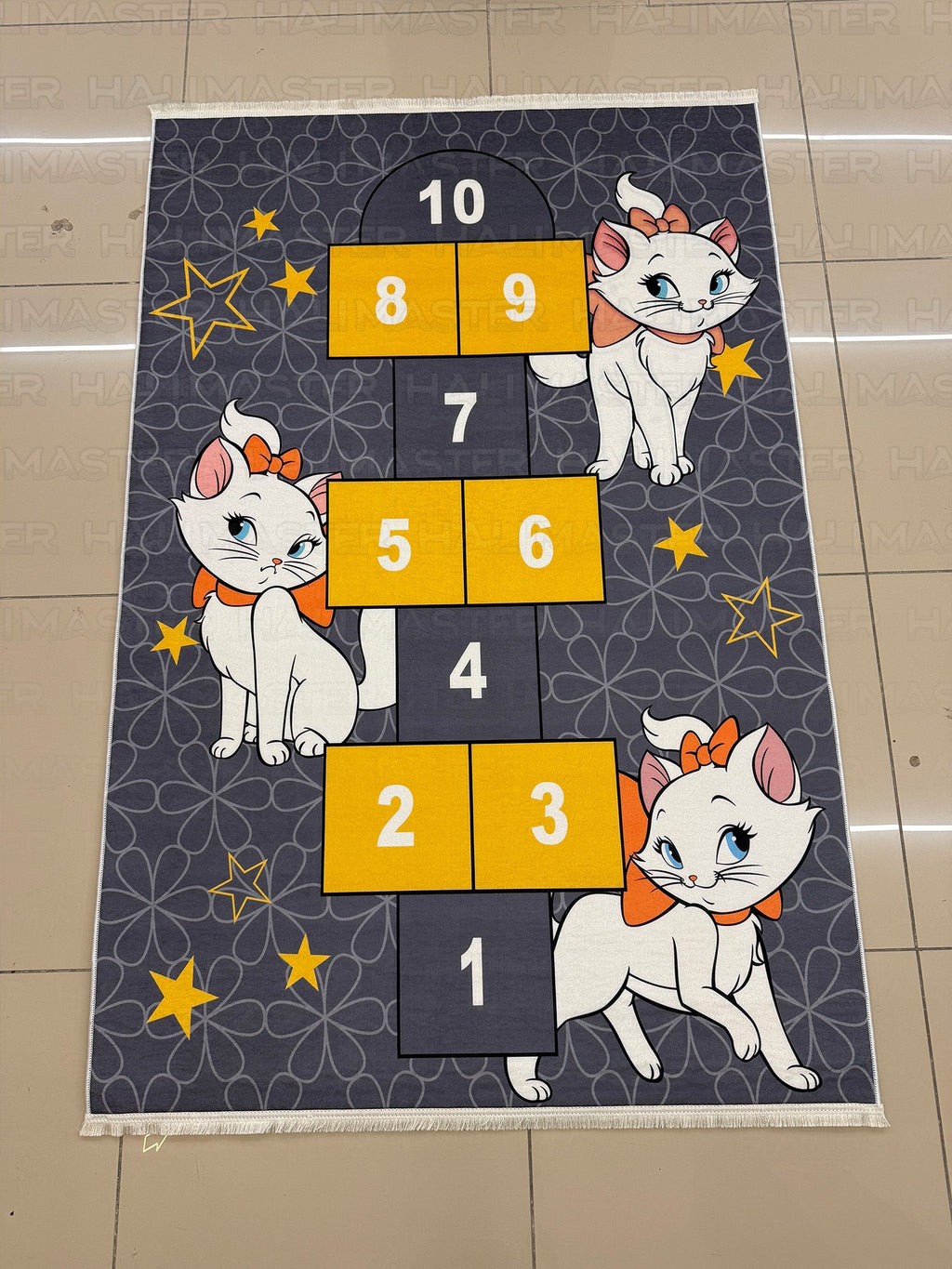 Aristocats Marie Figürlü Seksek Oyun Halısı - Eğitici Çocuk Odası Halısı