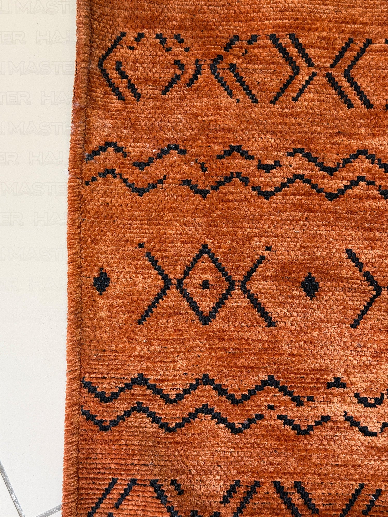 Kilim Etnik Desenli Kiremit Turuncu Modern Halı & Yolluk - Özel Ölçü Seçeneği