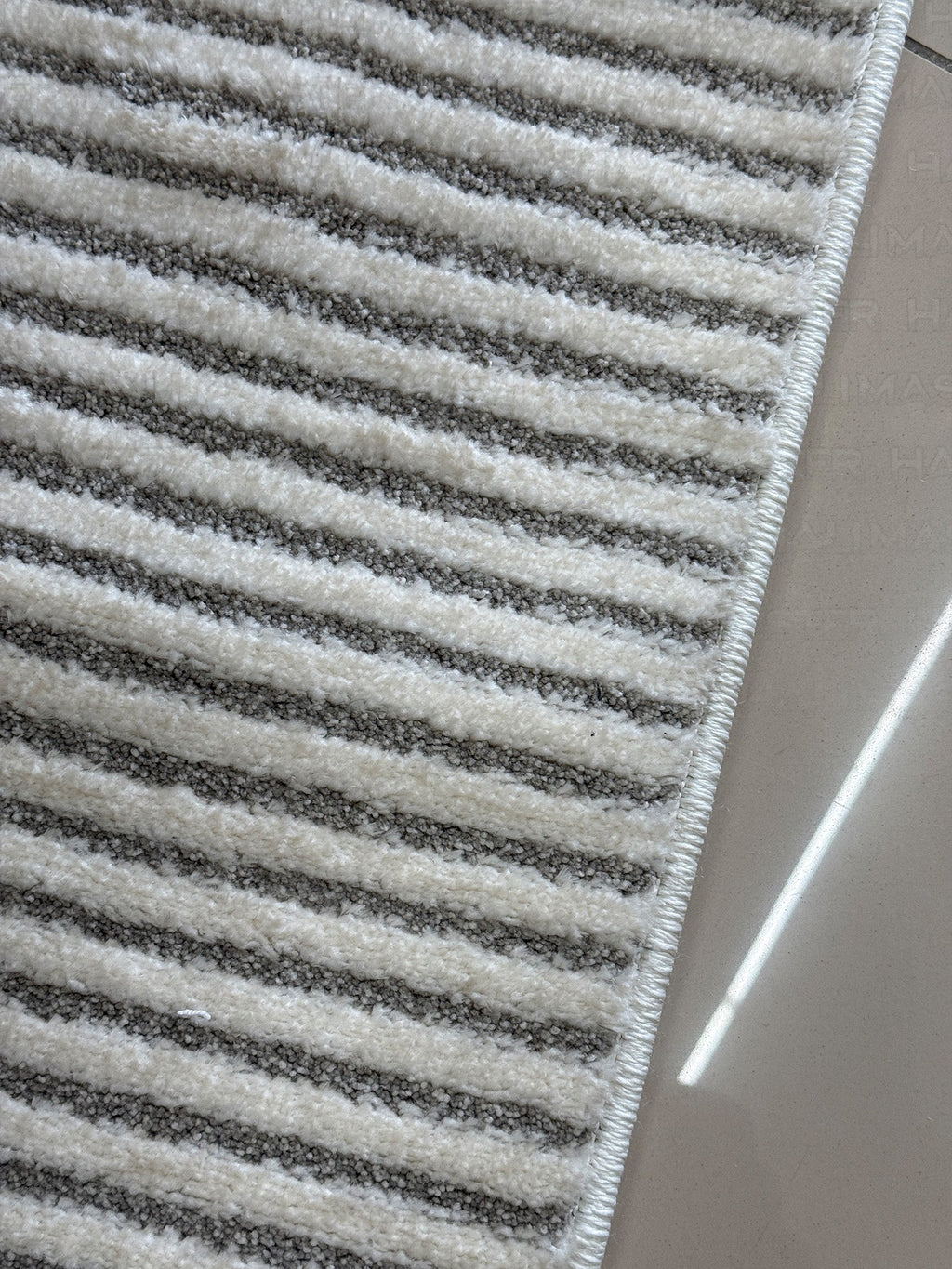 Dekoratif Modern Çizgili Gri Antrasit Yolluk ve Halı - Özel Ölçü Seçeneğiyle