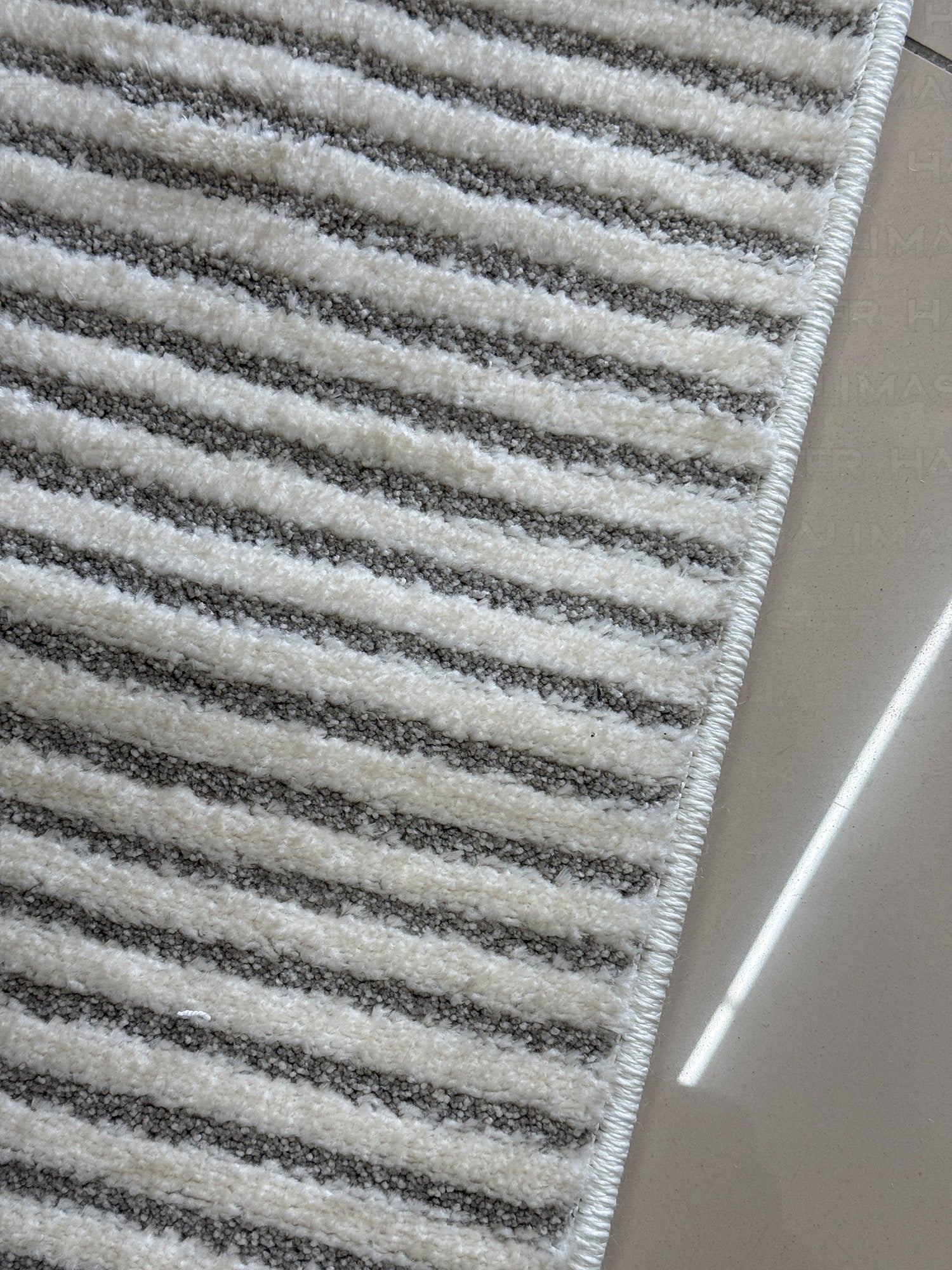 Dekoratif Modern Çizgili Gri Antrasit Yolluk ve Halı - Özel Ölçü Seçeneğiyle