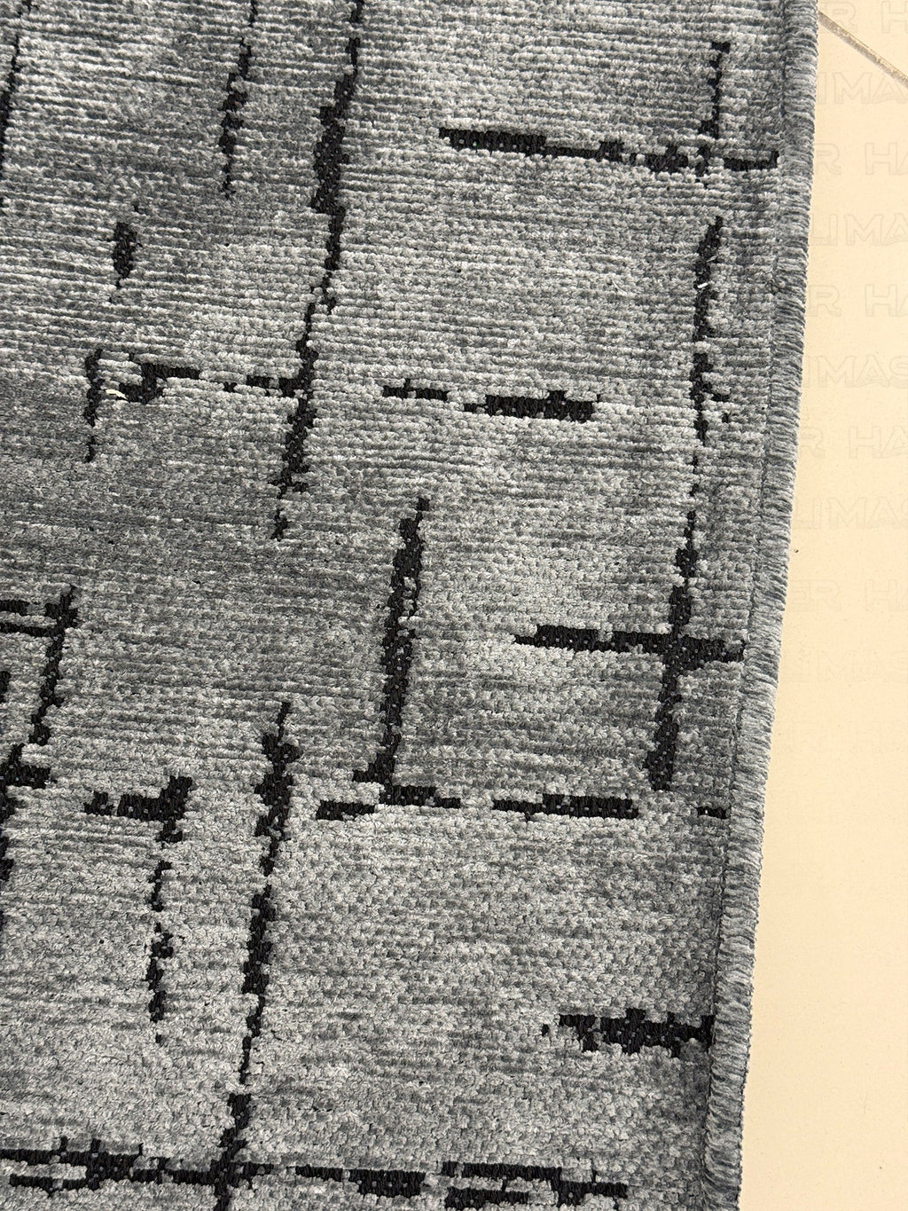 Kilim Siyah Çizgili Modern Antrasit Salon Halısı ve Yolluk Özel Ölçü
