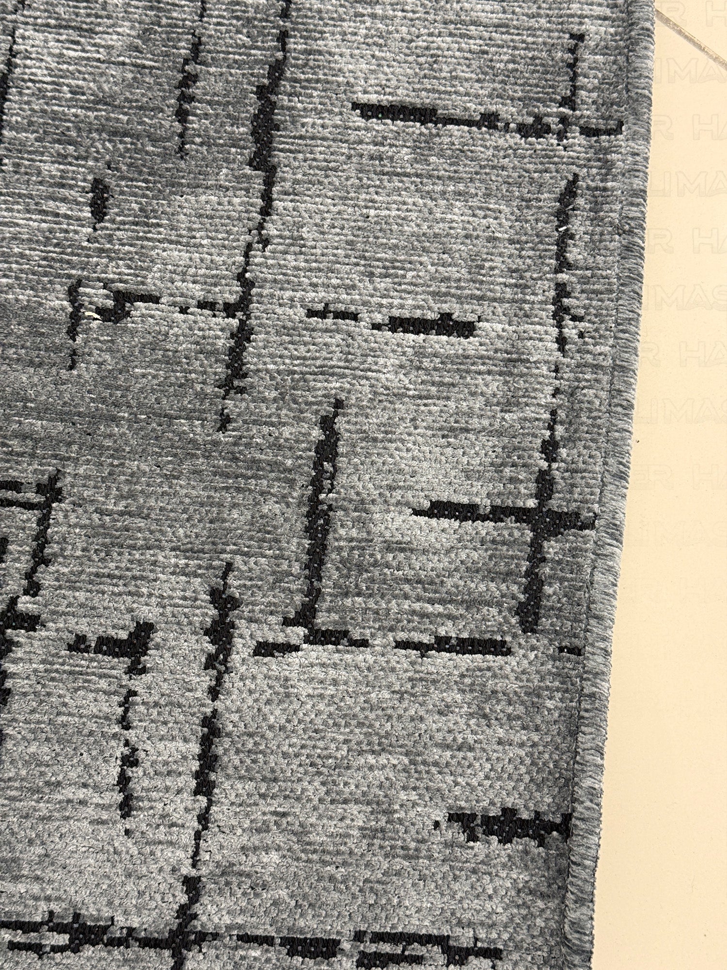 Kilim Siyah Çizgili Modern Antrasit Salon Halısı ve Yolluk Özel Ölçü