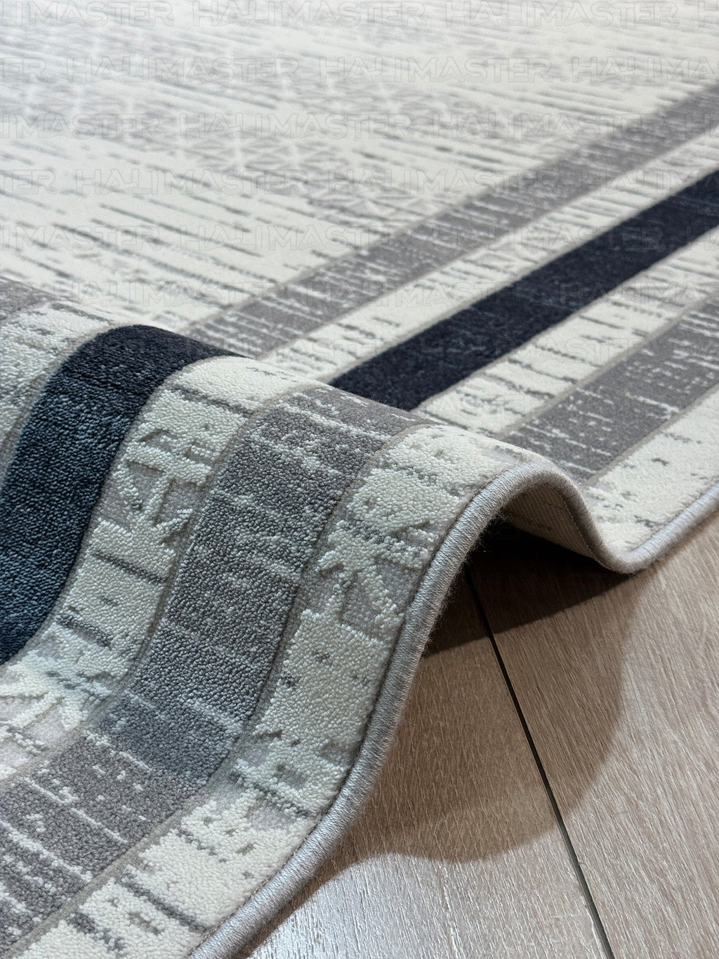 Minimalist Çerçeve Tasarımlı Dokulu Gri Antrasit Modern Halı