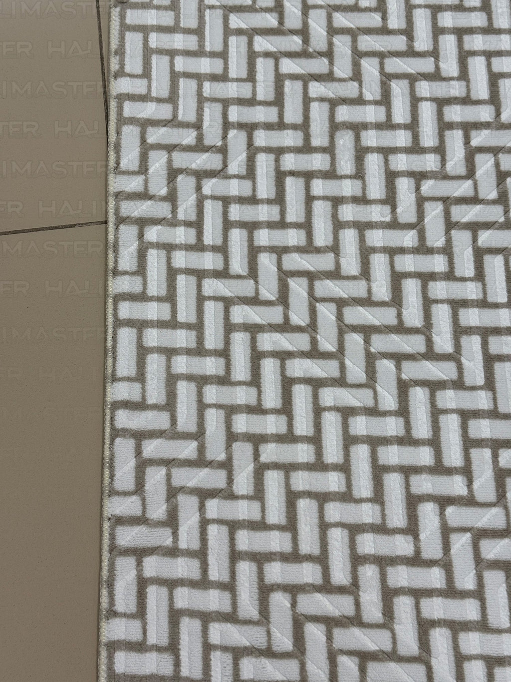 Bohem Tarz Sepet Örgü Desenli Salon Halısı - Kahve Krem 4m2 (160x230)