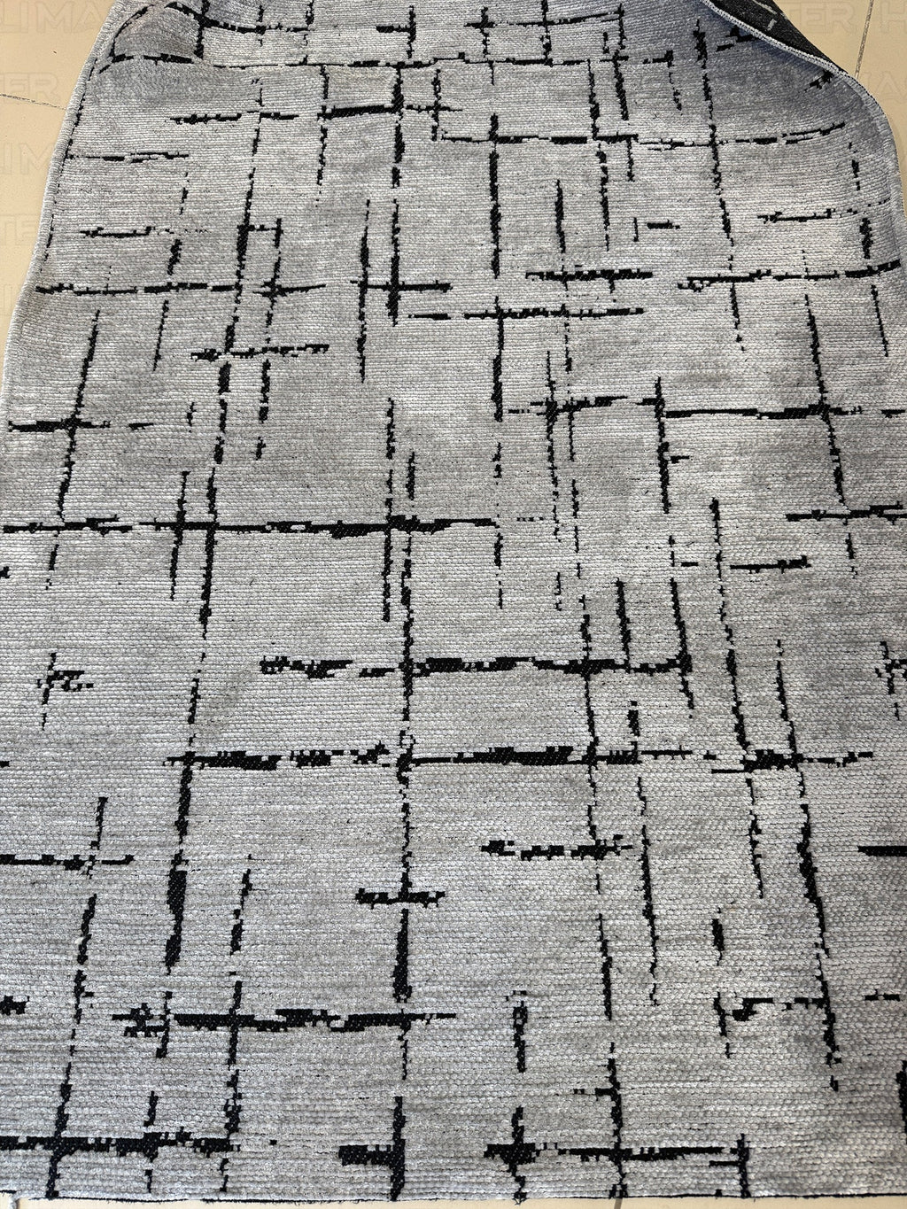 Kilim Siyah Çizgili Modern Gri Salon Halısı ve Yolluk Özel Ölçü