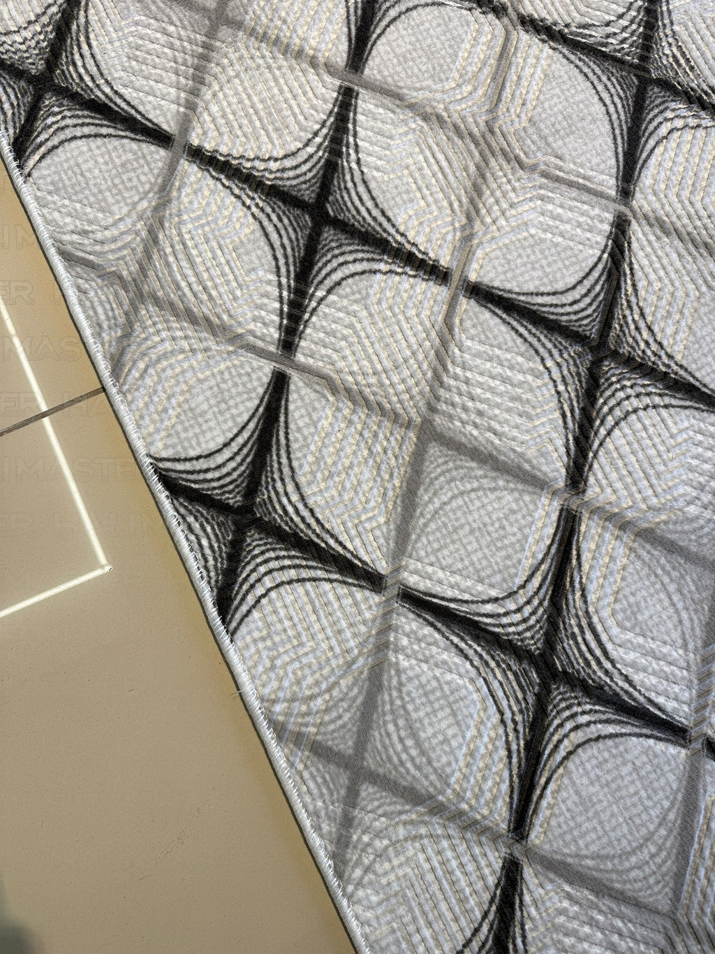 Dinarsu Vizon Krem Minimalist Çizgili Modern Halı - Kaymaz Taban - Özel Ölçü