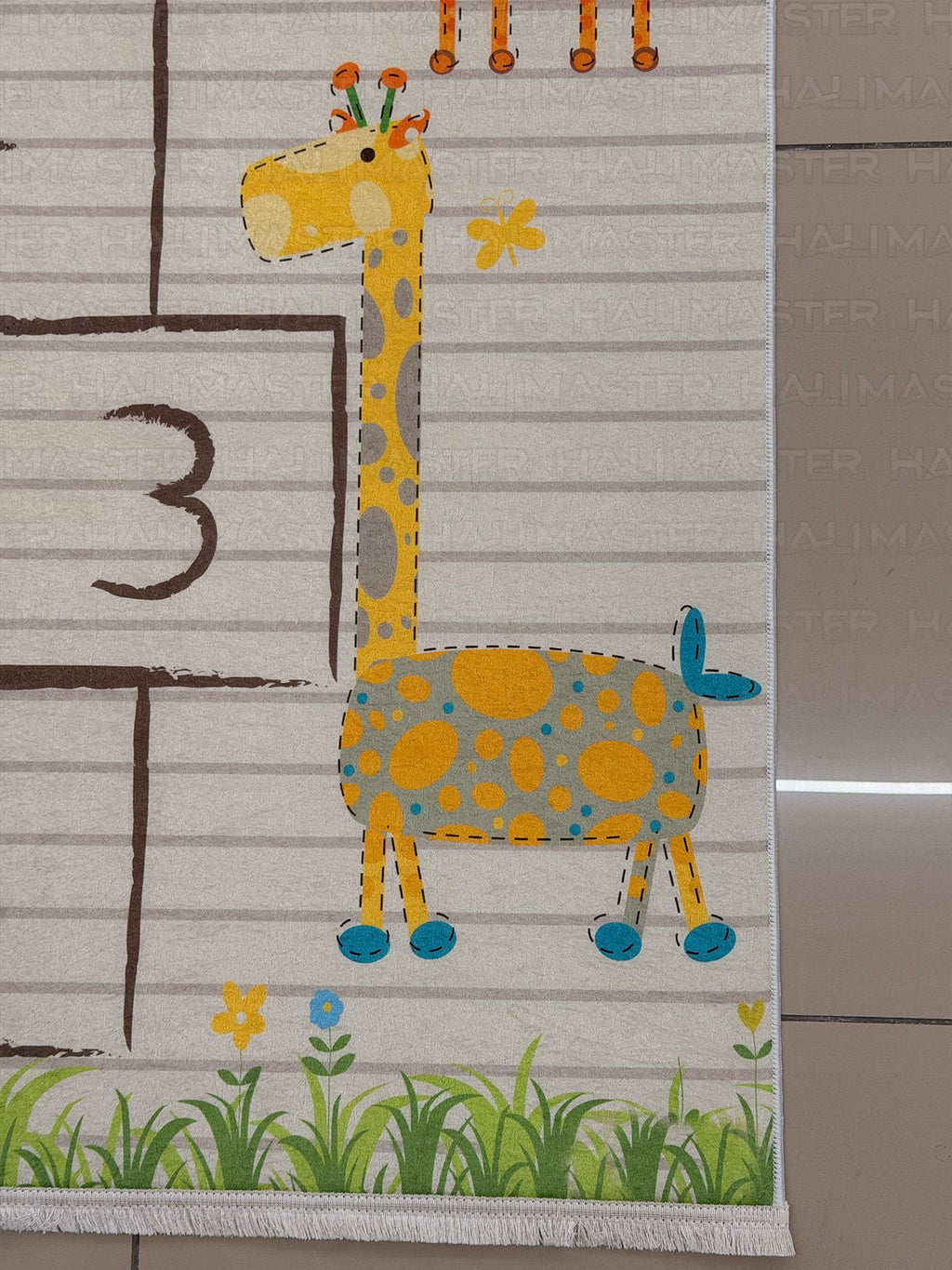 Eğitici Seksek Oyun Halısı - Hayvan Figürlü Çocuk ve Bebek Odası Halısı