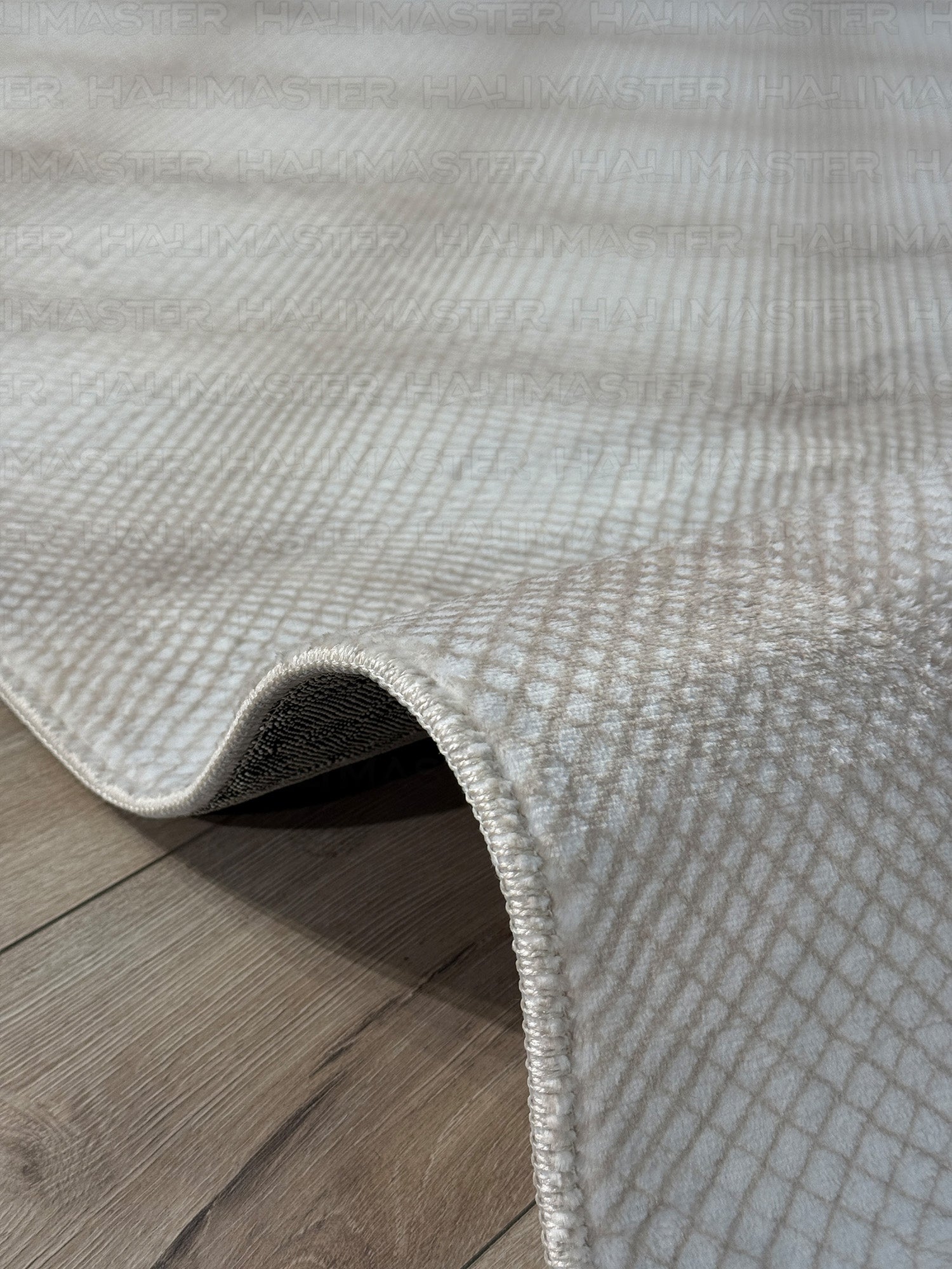 Bambu LUNA Minimal Geometrik Krem Halı – Kaymaz Taban, Özel Ölçü Kesilebilir