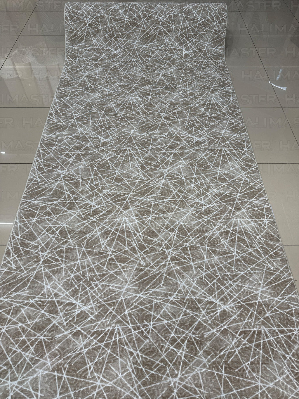 Modern Geometrik Desenli Bej Kahve Halı - 4m² (160x230) Salon ve Oturma Odası Halısı