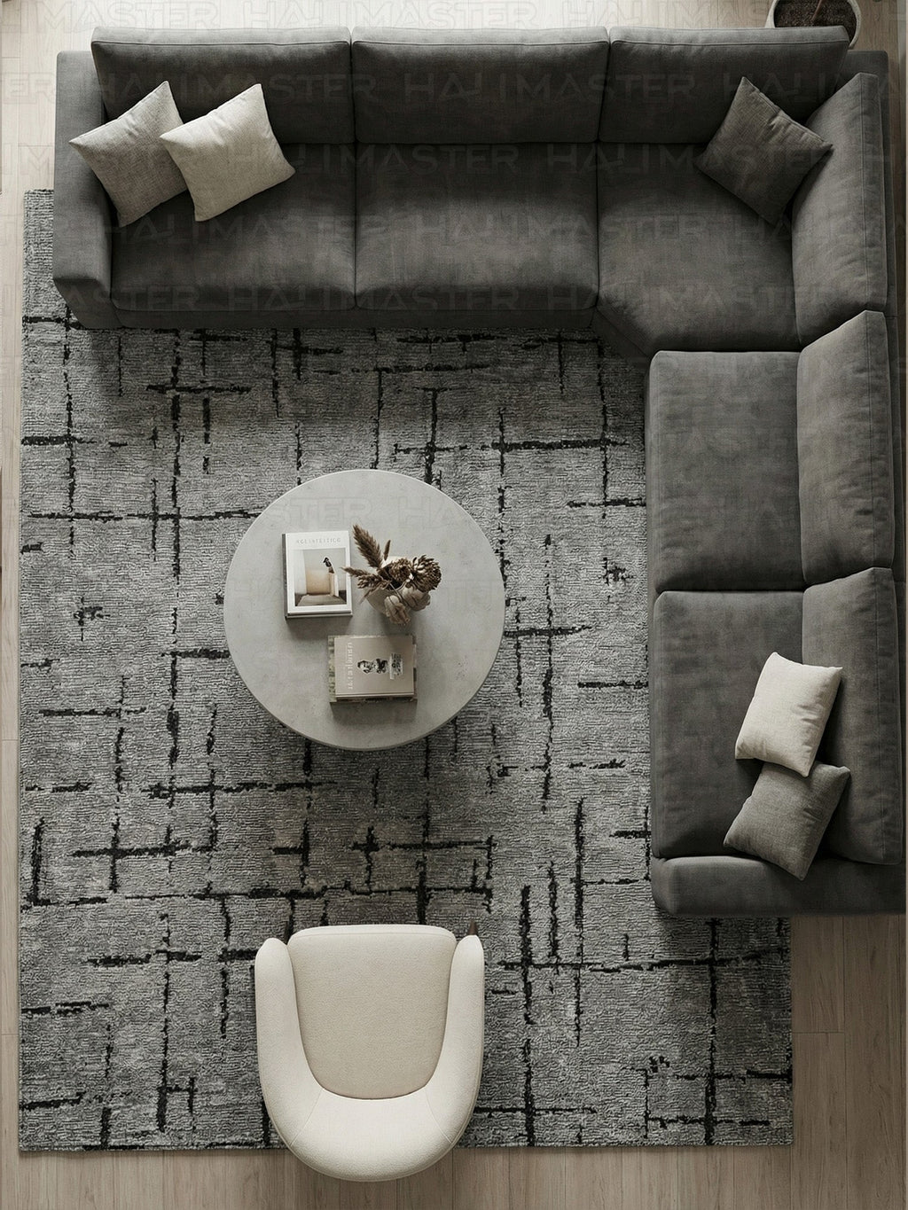 Kilim Siyah Çizgili Modern Antrasit Salon Halısı ve Yolluk Özel Ölçü