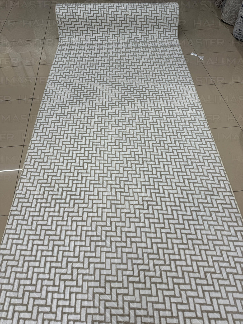 Bohem Tarz Sepet Örgü Desenli Salon Halısı - Kahve Krem 4m2 (160x230)