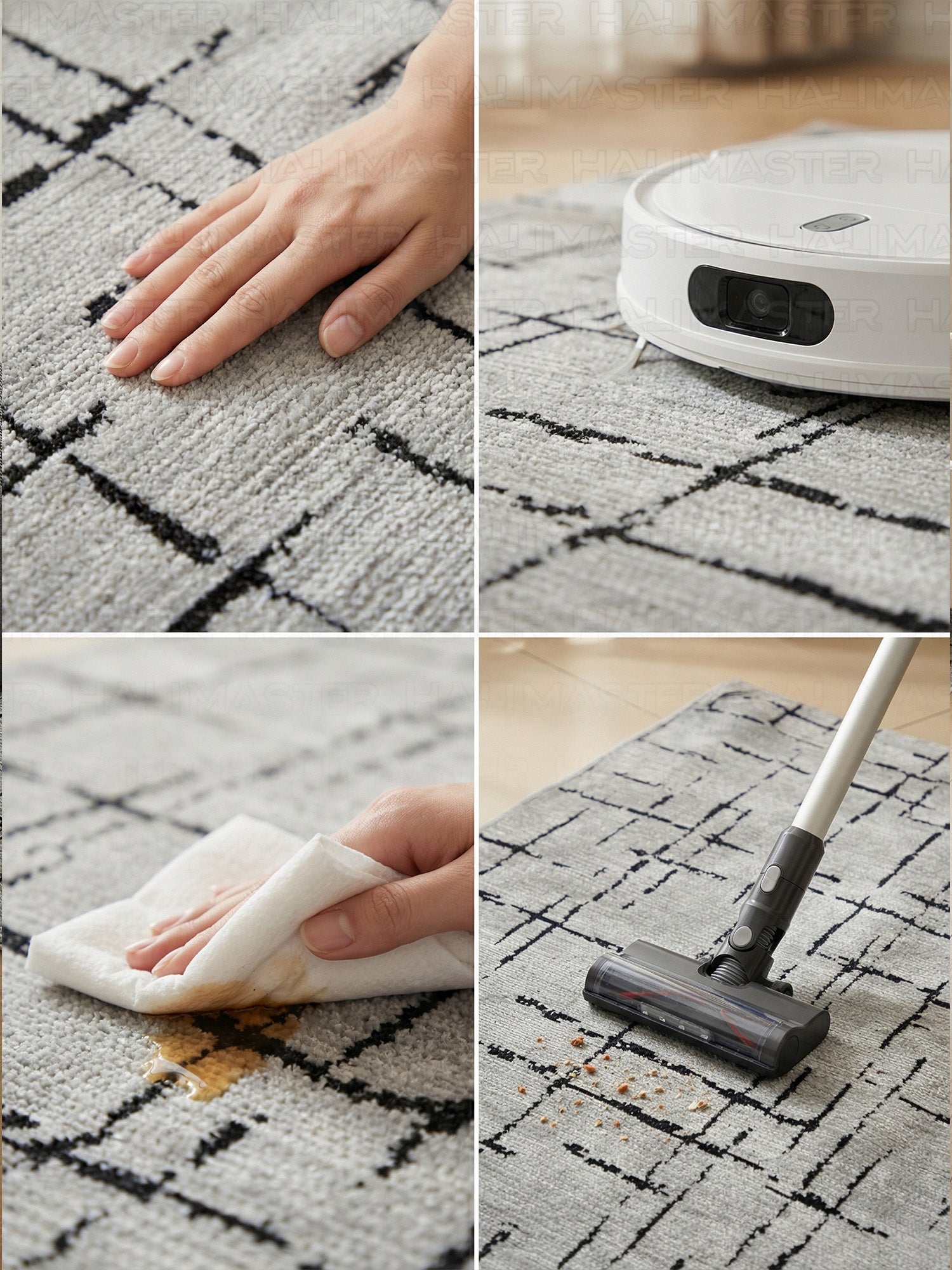 Kilim Siyah Çizgili Modern Gri Salon Halısı ve Yolluk Özel Ölçü