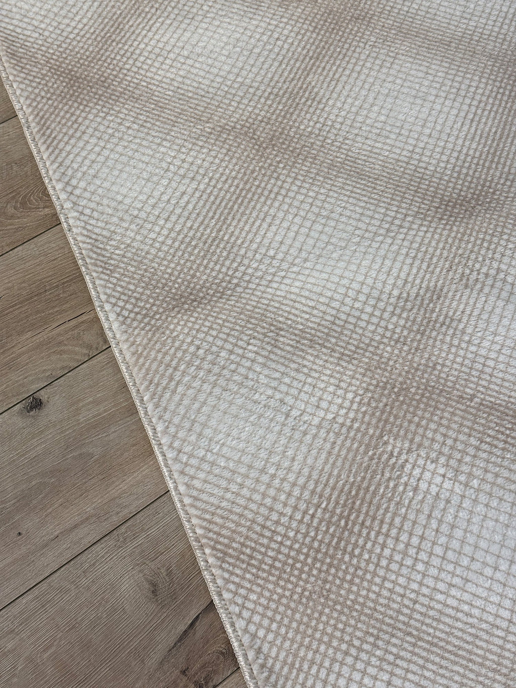 Bambu LUNA Minimal Geometrik Krem Halı – Kaymaz Taban, Özel Ölçü Kesilebilir