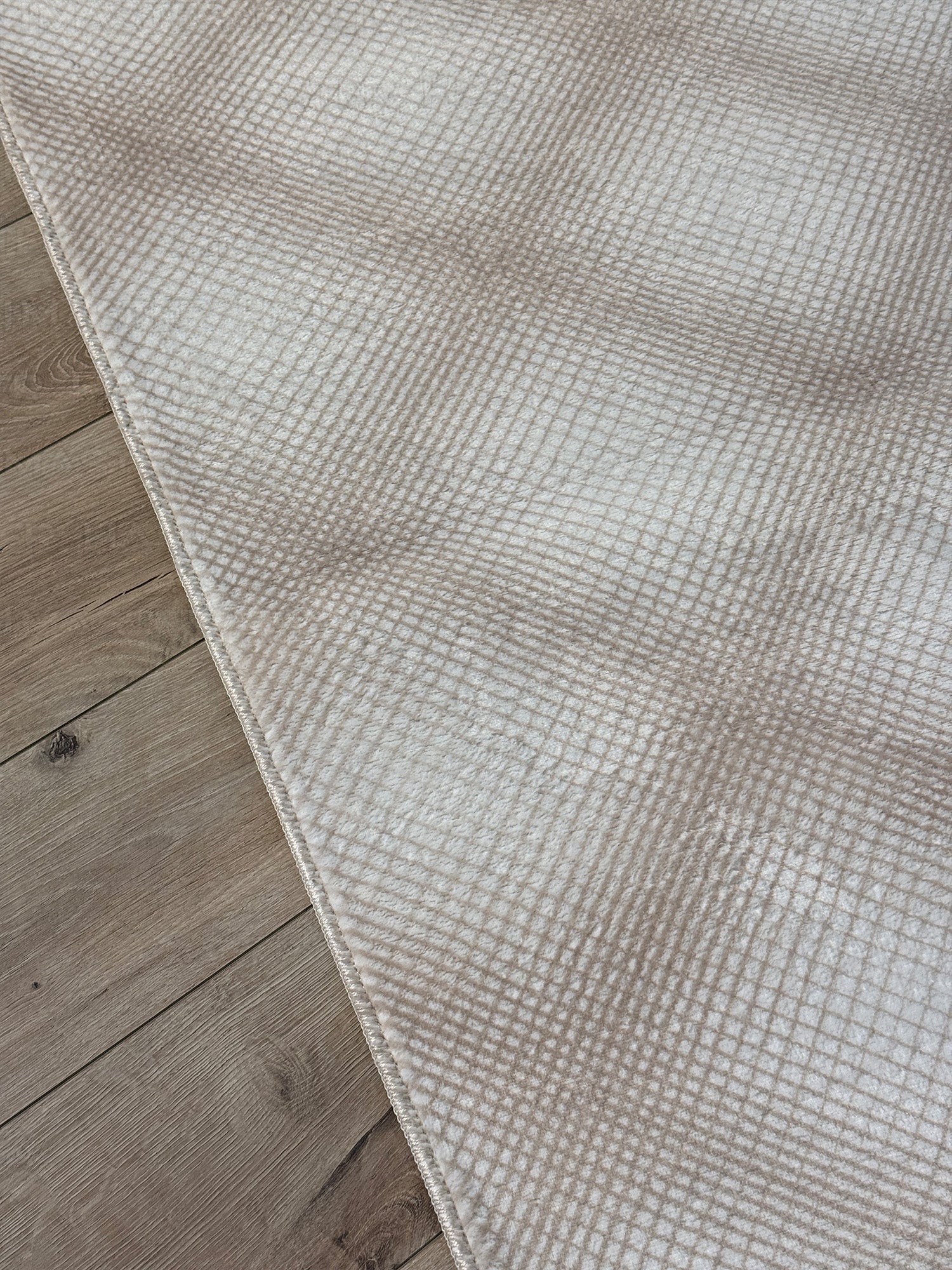 Bambu LUNA Minimal Geometrik Krem Halı – Kaymaz Taban, Özel Ölçü Kesilebilir