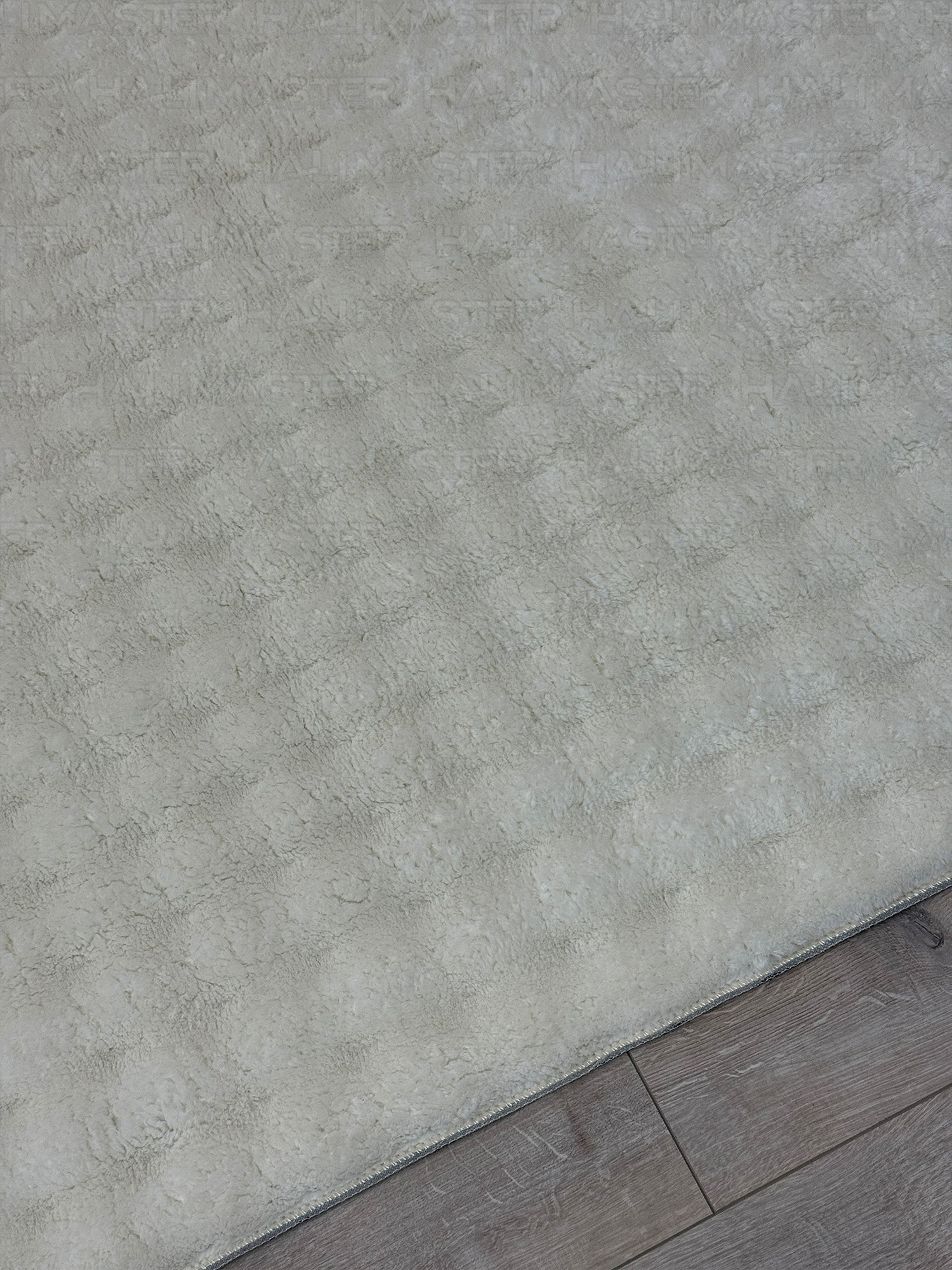 Krem Tavşan Tüyü Peluş Halı - Özel Ölçü Kaymaz Tabanlı 3D Kabartmalı Kesme Halı