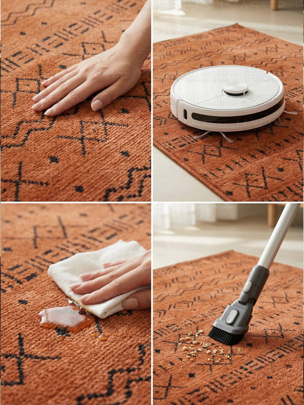 Kilim Etnik Desenli Kiremit Turuncu Modern Halı & Yolluk - Özel Ölçü Seçeneği