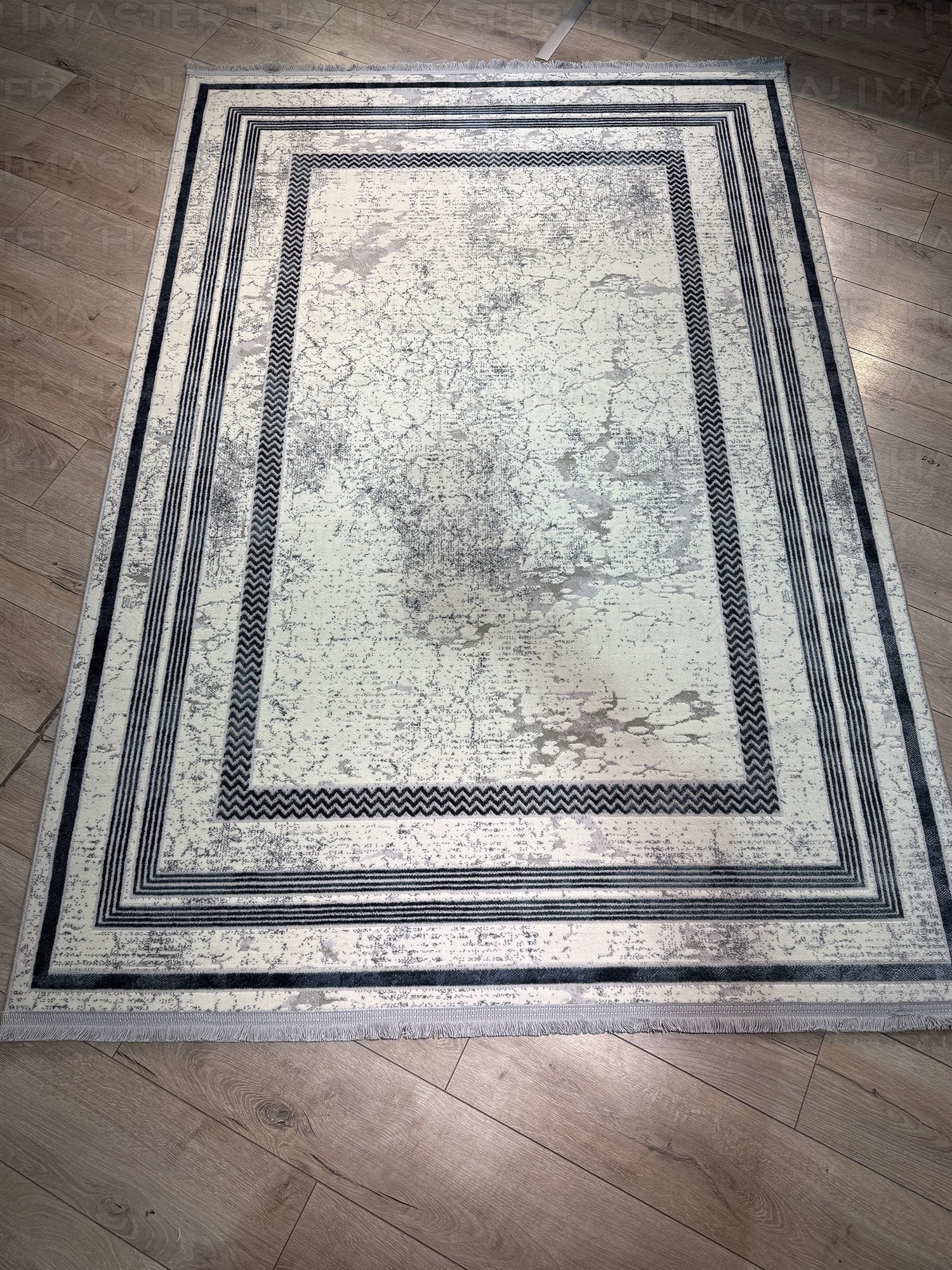 Vintage Görünümlü Antrasit Gri Modern Halı - Lüks Salon ve Oda Halısı