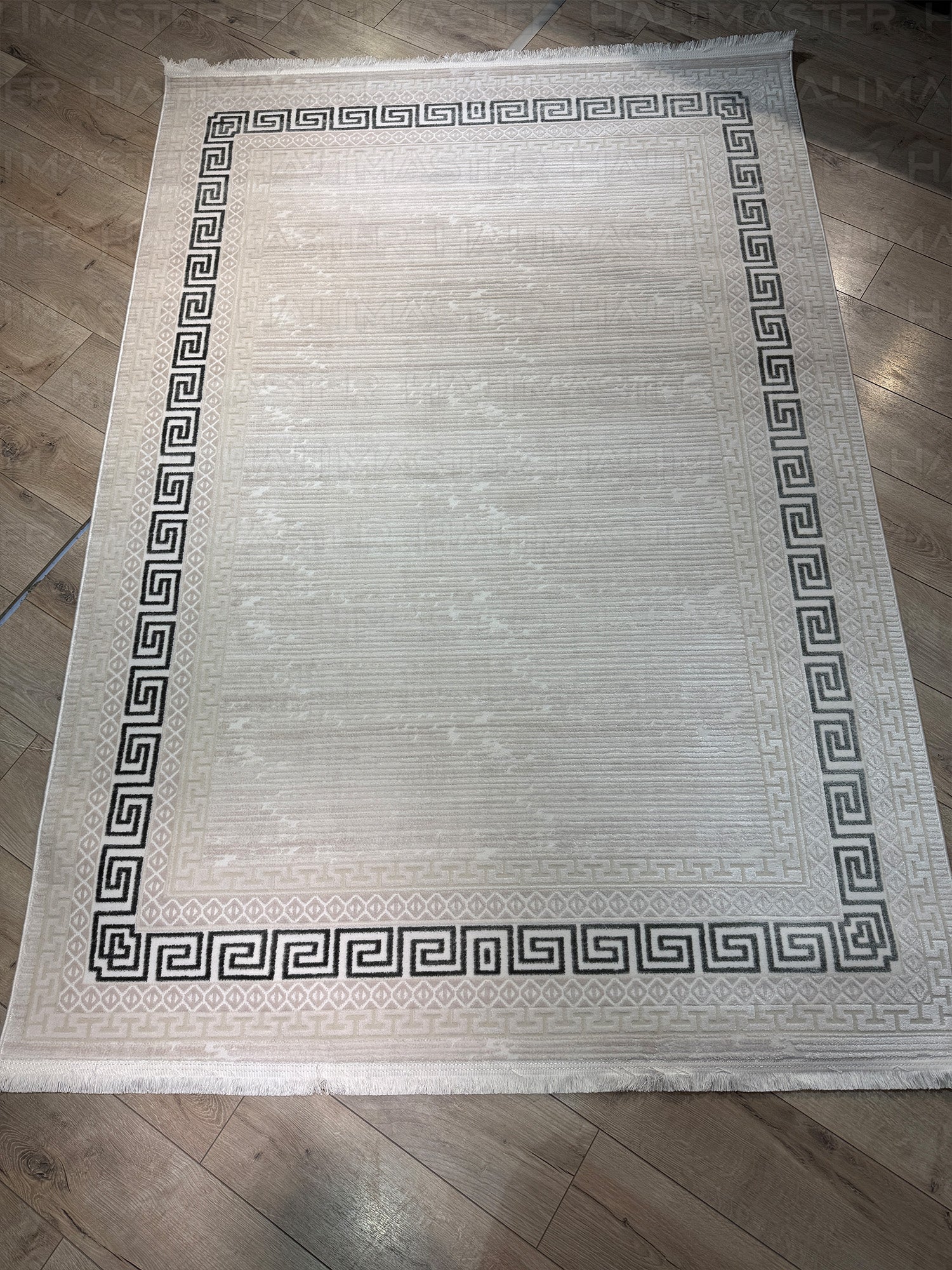 Versace Model Eskitme Dokulu Krem Bej Halı - Lüks Modern Seri