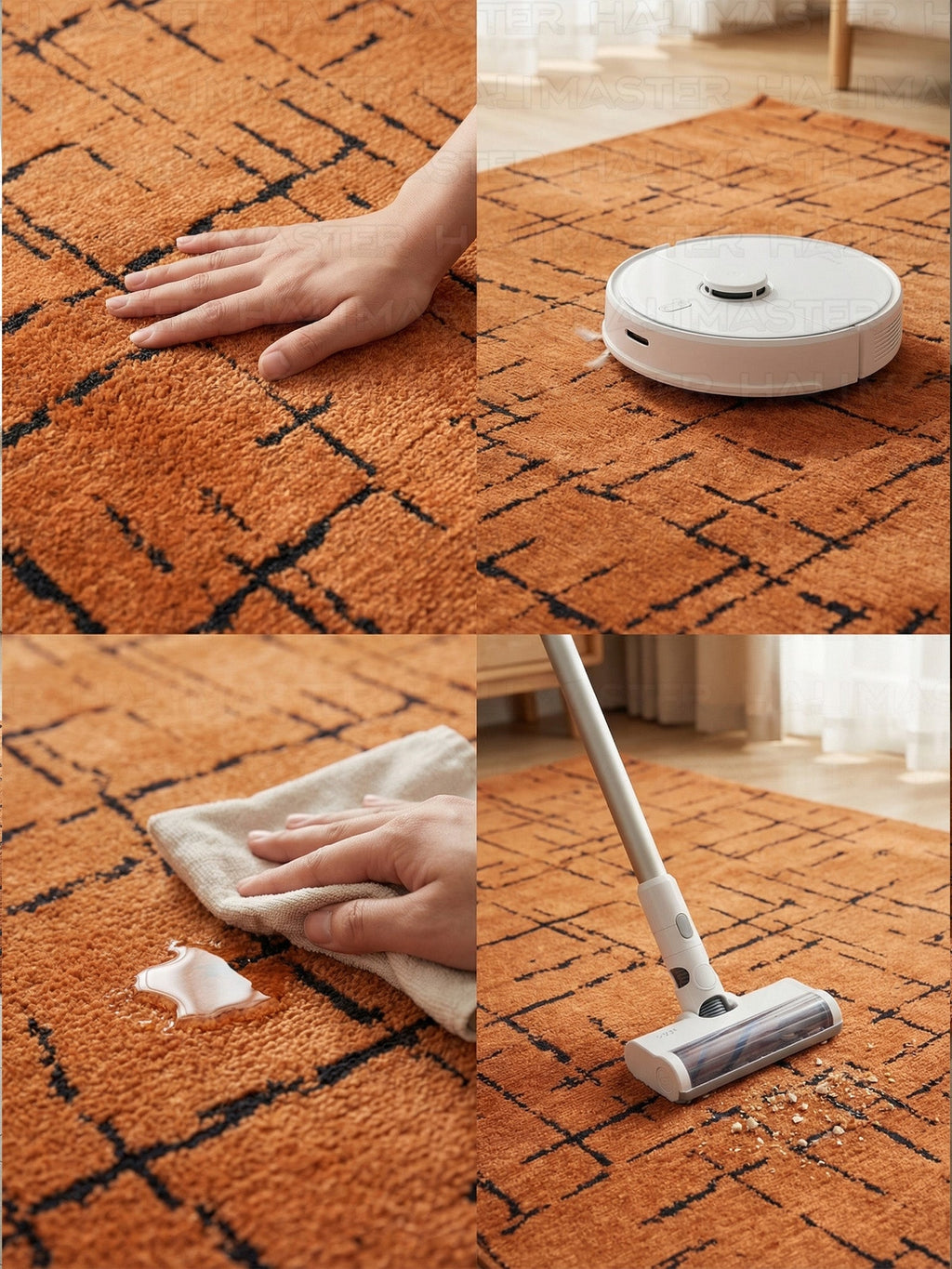 Kilim Siyah Çizgili Modern Kiremit Turuncu Salon Halısı ve Yolluk Özel Ölçü