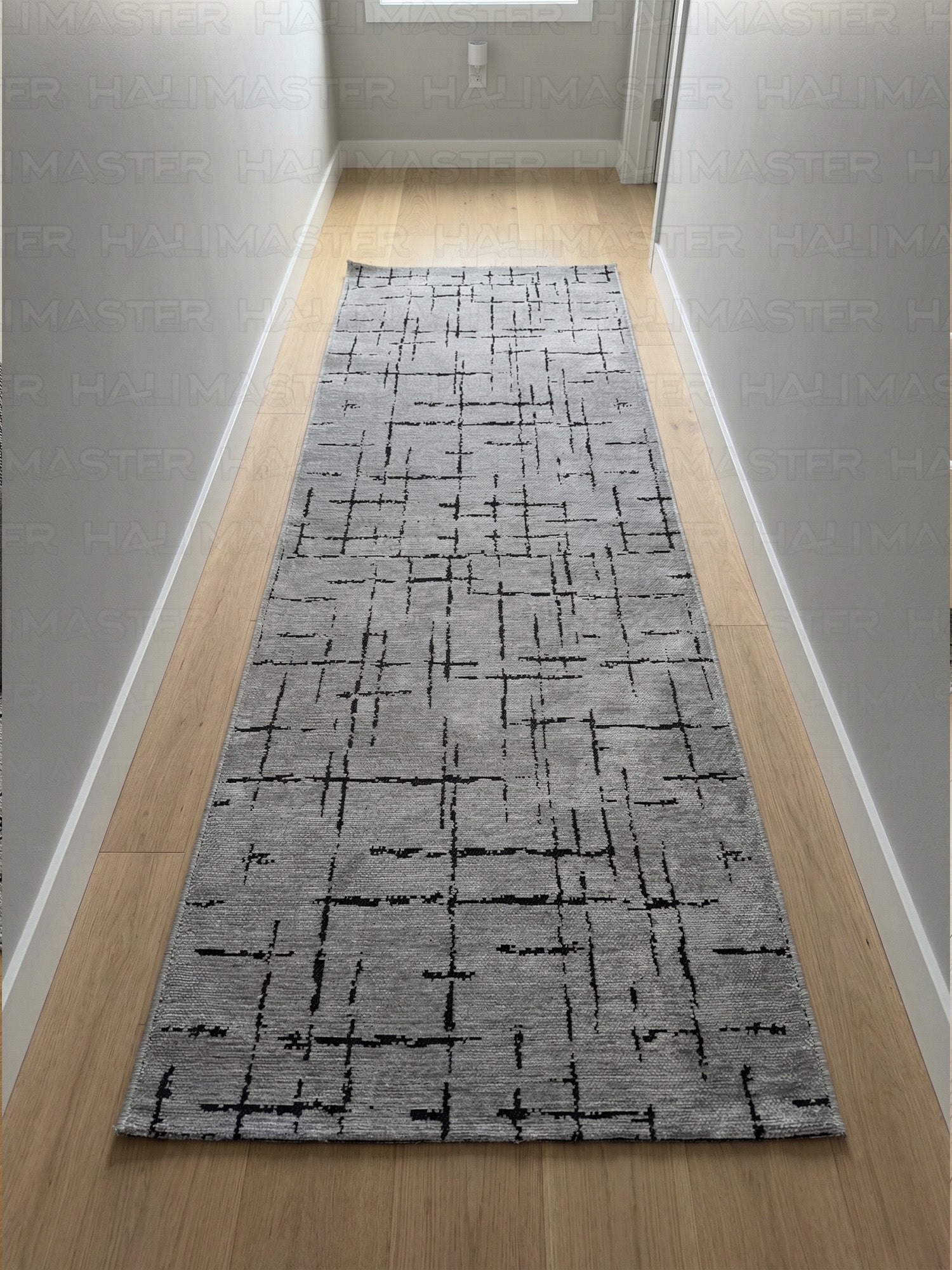 Kilim Siyah Çizgili Modern Gri Salon Halısı ve Yolluk Özel Ölçü