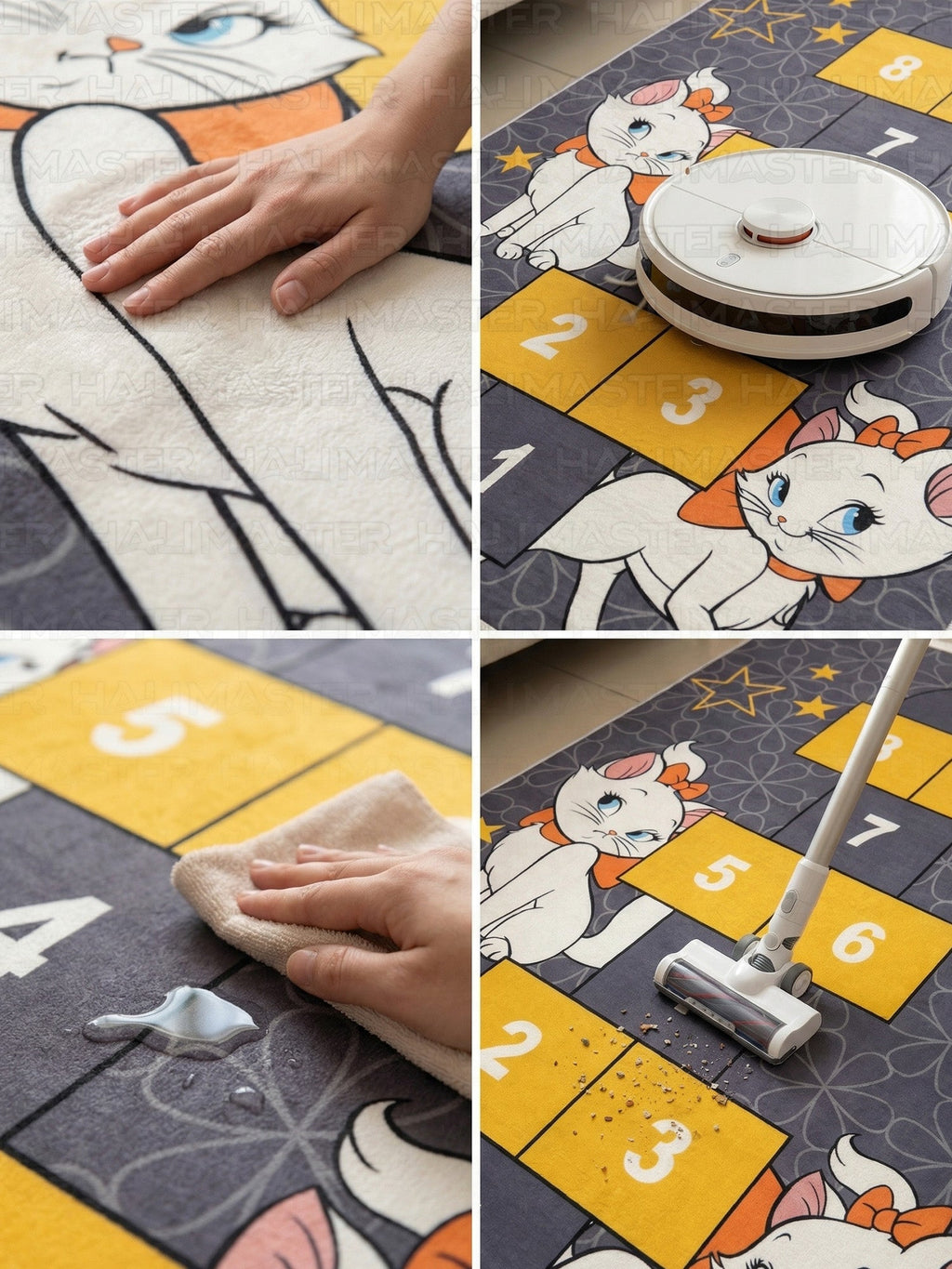 Aristocats Marie Figürlü Seksek Oyun Halısı - Eğitici Çocuk Odası Halısı