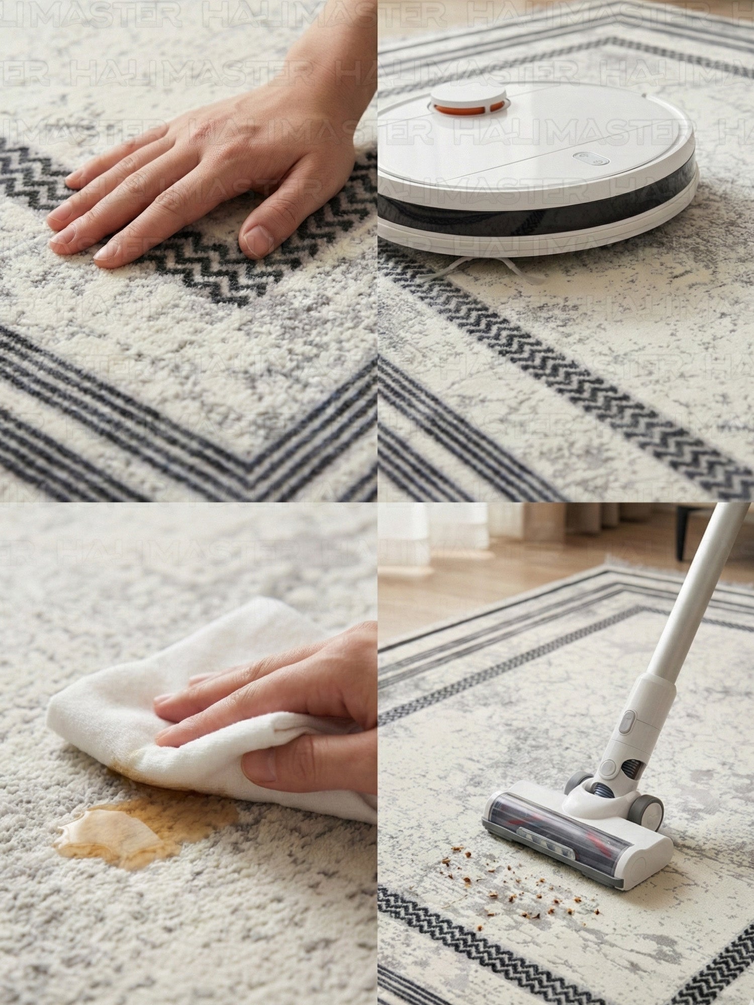 Vintage Görünümlü Antrasit Gri Modern Halı - Lüks Salon ve Oda Halısı