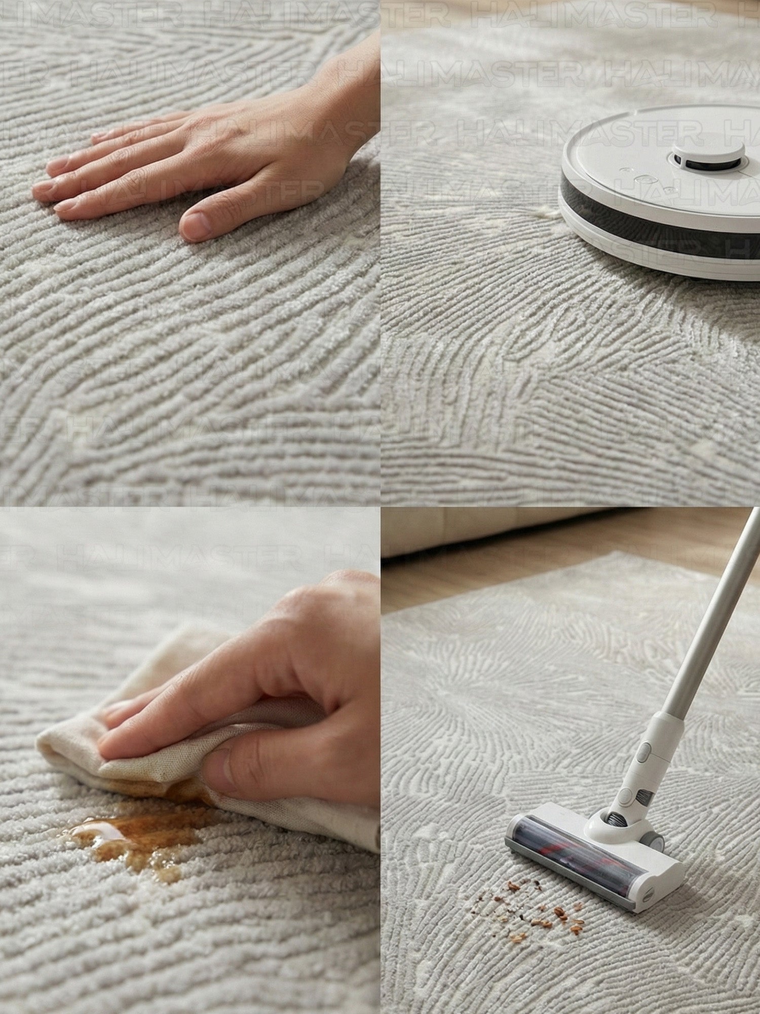 Neva Modern Gri Gümüş Kabartma Desenli Özel Ölçü Kesme Halı & Koridor Halısı