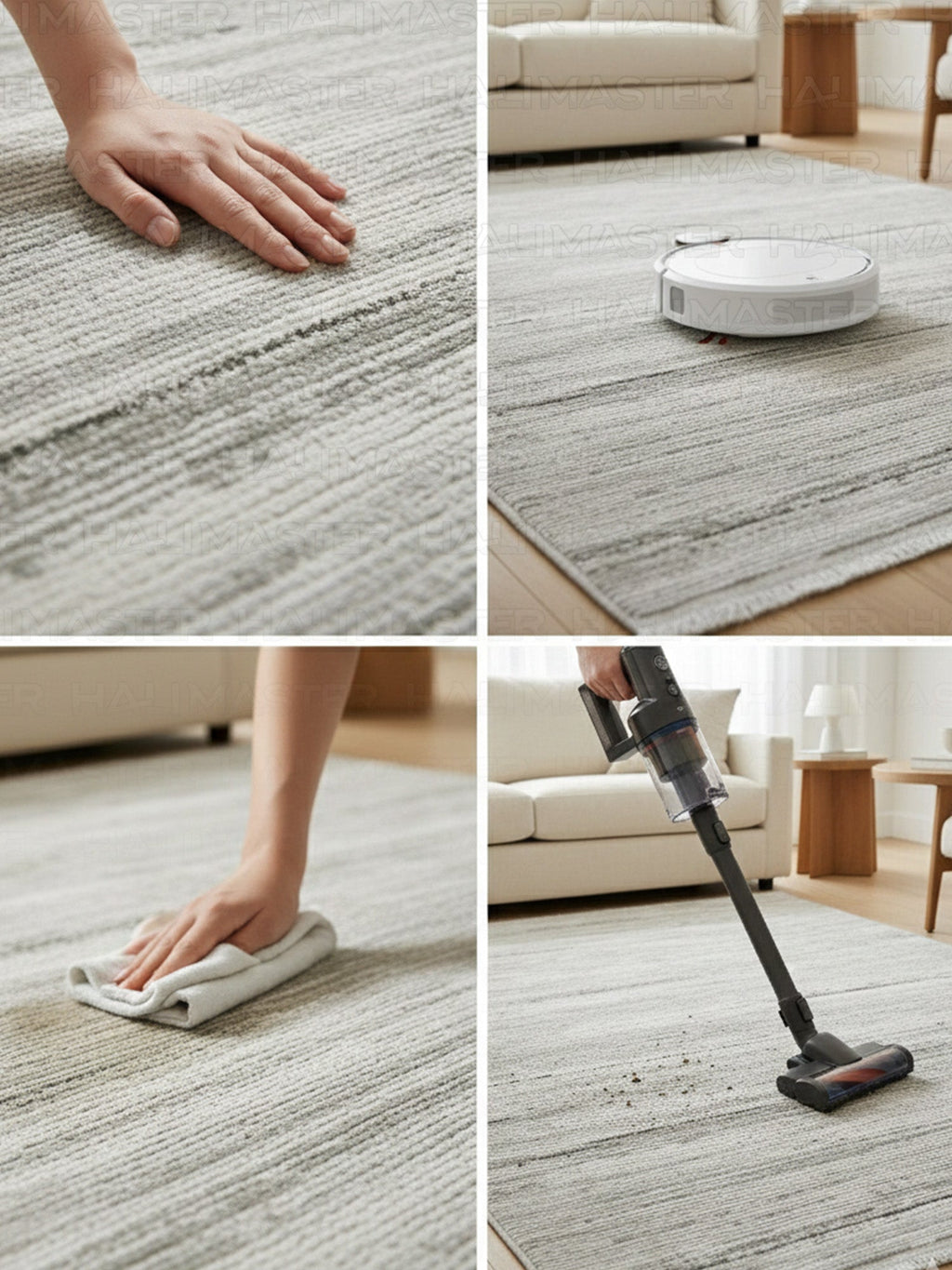 Minimalist Lineer Tasarım Modern Halı - Eskitme Görünümlü Gri Antrasit
