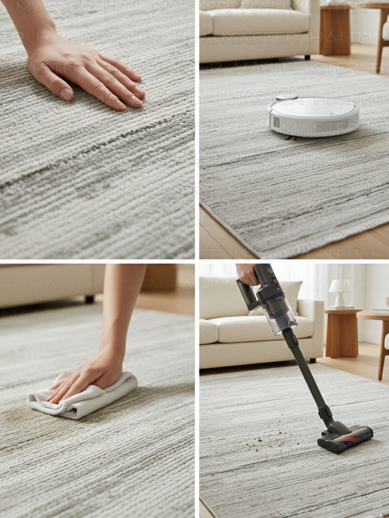 Minimalist Lineer Tasarım Modern Halı - Eskitme Görünümlü Gri Antrasit