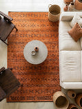 Kilim Etnik Desenli Kiremit Turuncu Modern Halı & Yolluk - Özel Ölçü Seçeneği