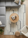 Dekoratif Modern Geometrik Desenli Antrasit Gri Halı - Özel Ölçü