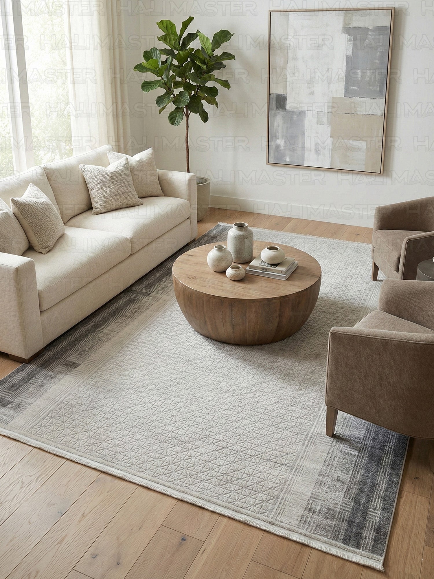 Kumru Antrasit Gri Kenar  Modern Kabartma Desenli Özel Ölçü Kesme Halı