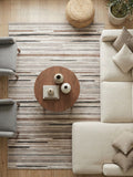 Bambu Soyut Desenli Antrasit Bej Modern Kaymaz Taban Halı ve Kesme Yolluk